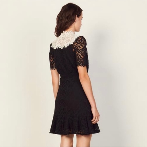 Sandro Rosane Lace Mini Dress Size 10 NWT - Picture 2 of 11